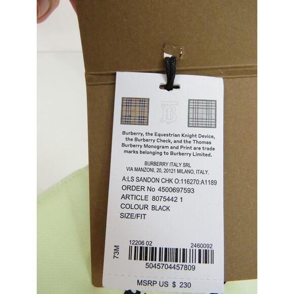 BURBERRY SANDON BEIGE CHECK CANVAS BLACK LEATHER LOGO CARD HOLDER CASE WALLET - Picture 10 of 10